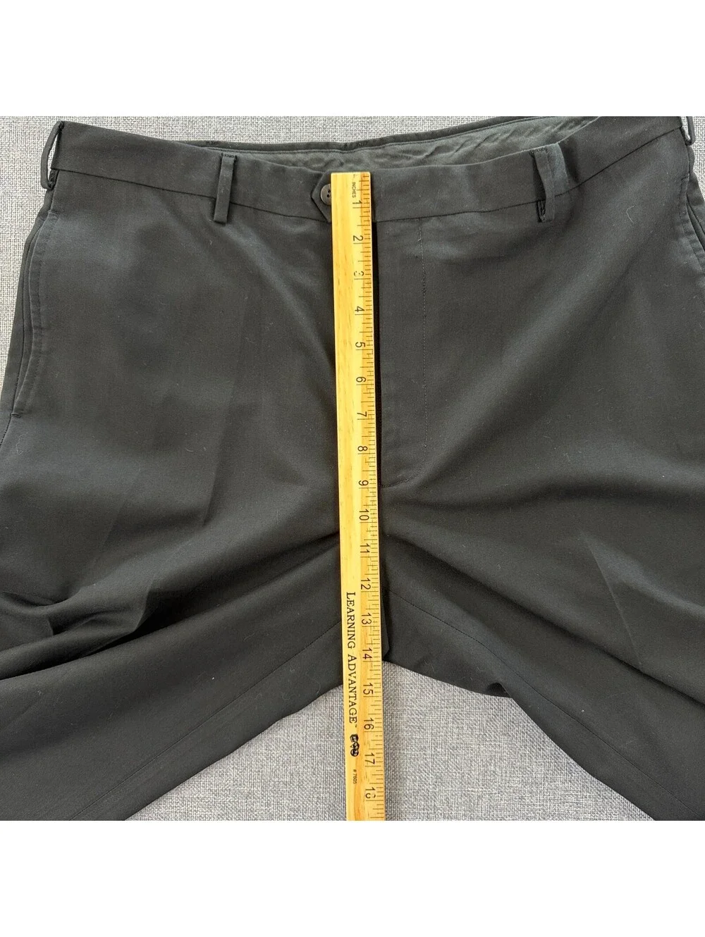 Van Heusen Dress Pants Mens 36x30 Black Flat Front Slacks Classic